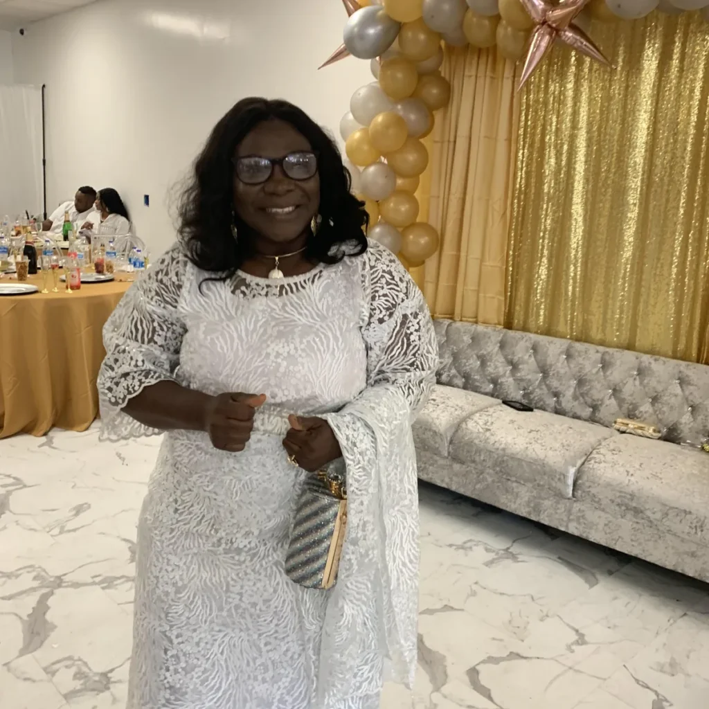 Photo of Alaga Oluwakemi Dressed in White Lace
