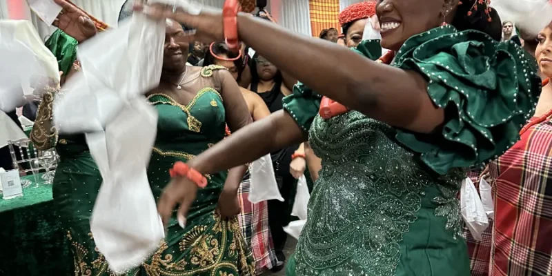 Brides family having a nice dance