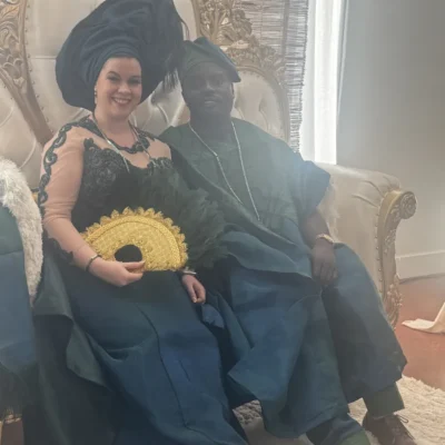 Happy couple after having a gracious occassion